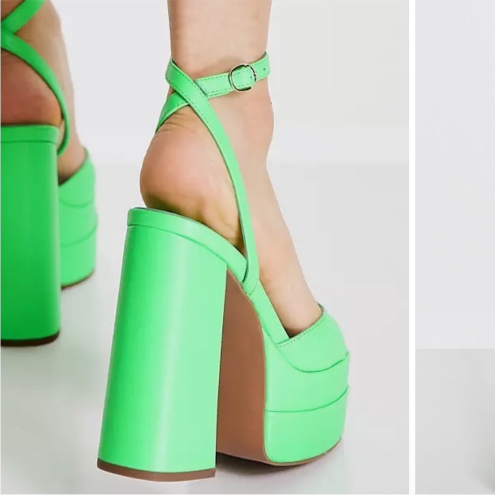 ASOS Neon Green Platform Sandals - Picture 2 of 5